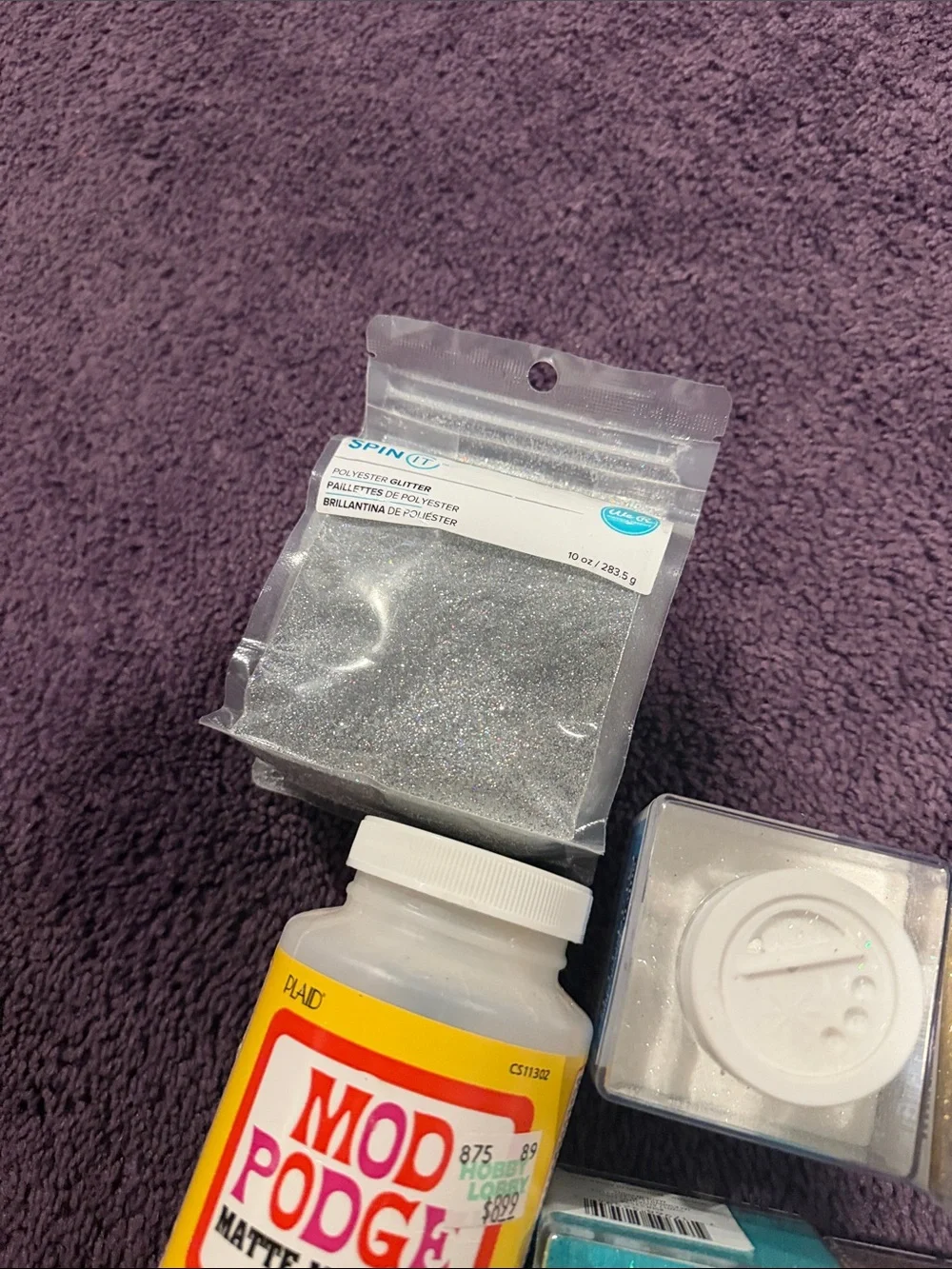 Gloss & Matte Glue Set with Assorted Glitter Colors